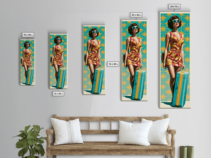 Atomic Starburst Pattern Canvas Print, Retro Art, Posters, Living Room Decor, Oil Painting, Retro, Printable Art, RET-1x3-27