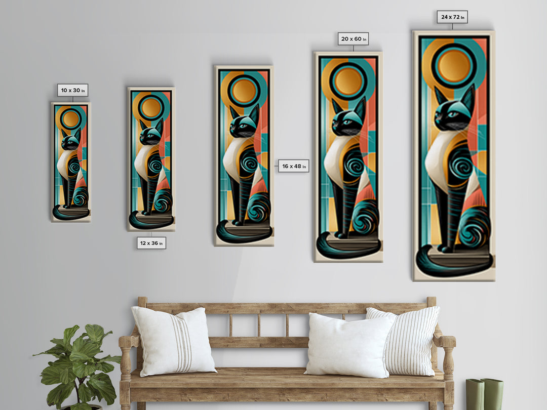 Mid Century Cat Canvas Print, Retro Art, Fine Art Print, Living Room Decor, Fine Art, Retro, Poster, Wall Decor, Posters, RET-1x3-57