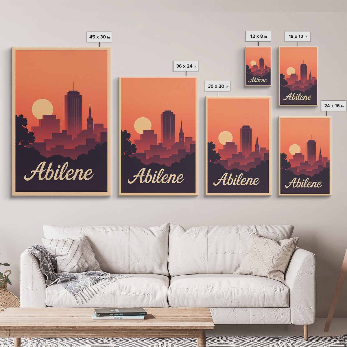 Abilene Texas Travel Poster, Canvas Print, Classic Travel Poster Art, Abilene City Art, Modern Wall Decor, Travel Art Print, Art Print