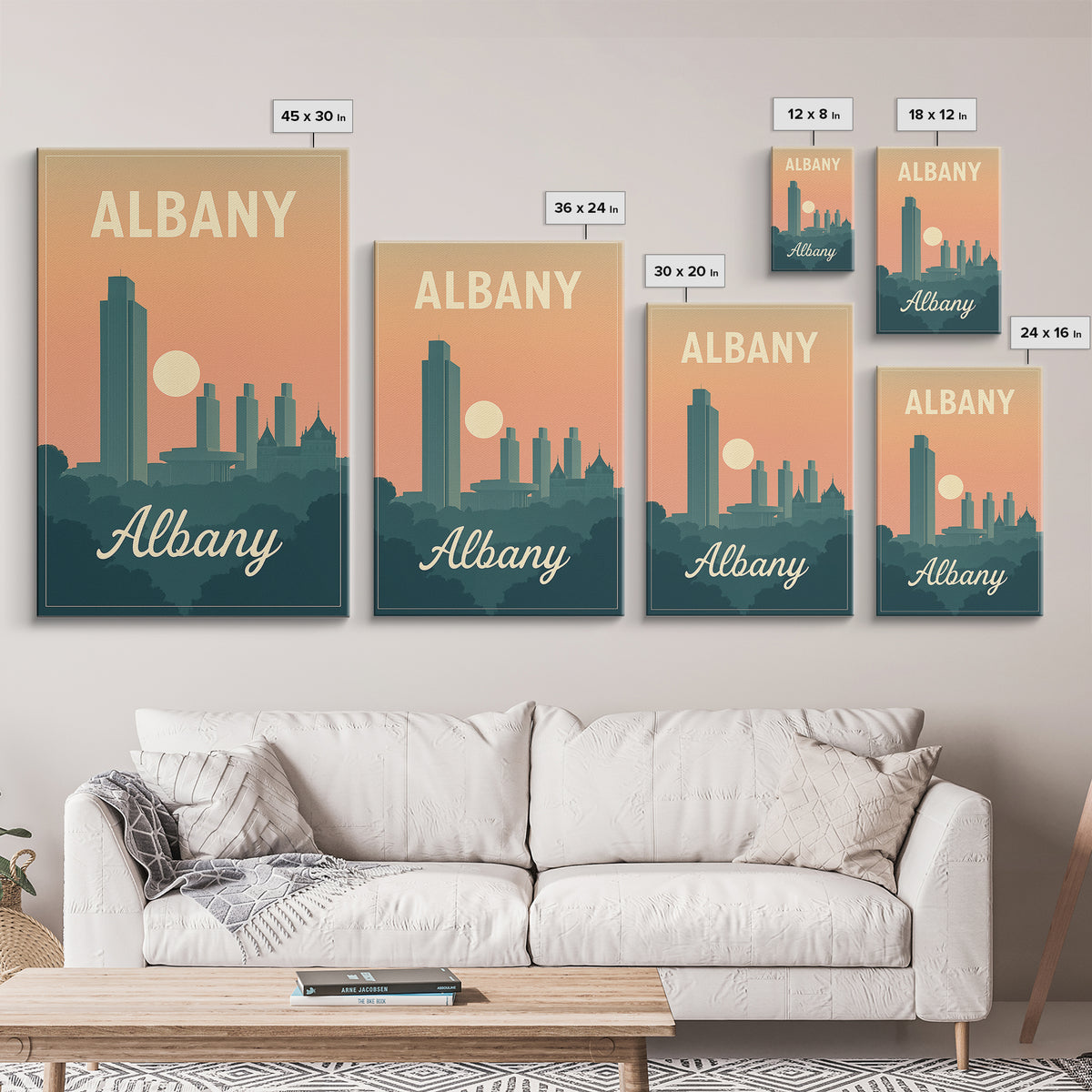 Albany New York Travel Poster, Canvas Print, Mid Century City Wall Art, Albany Travel Art, Poster Art, Vintage City Art, Retro Travel Print