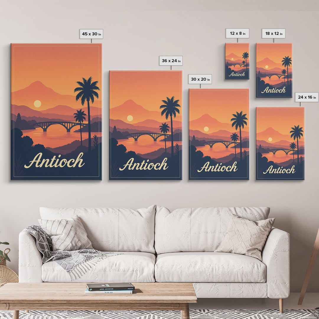 Antioch California Travel Poster, Canvas Print, Classic Poster Art, Antioch Poster Print, Travel Wall Art, Watercolor Skyline, Art Print