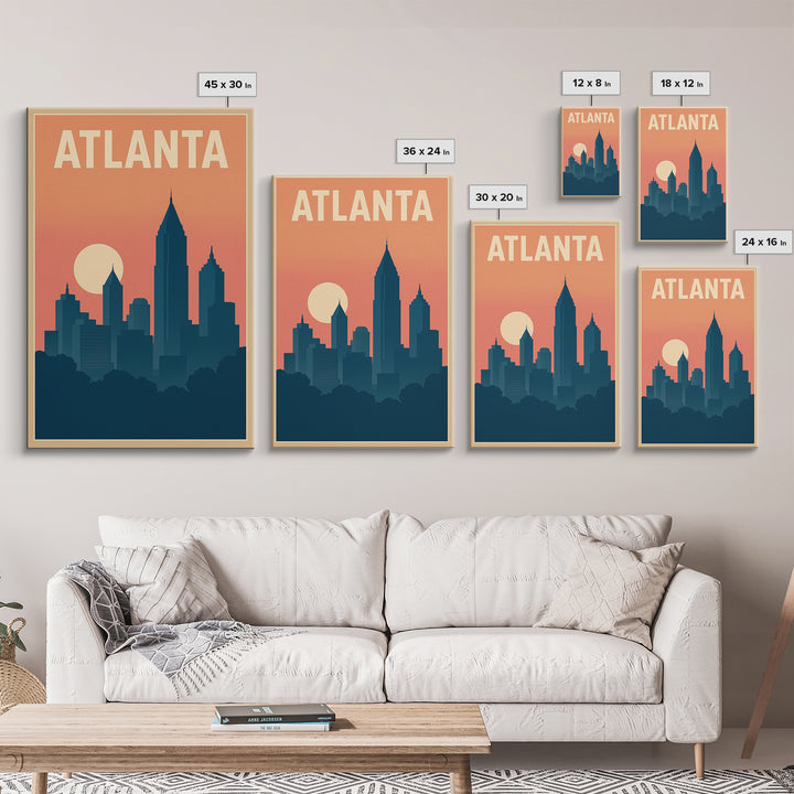 Atlanta Travel Poster, Canvas Print, Classic Travel Poster Art, Atlanta Poster Print, Travel Wall Decor, Travel Poster Art, Fine Art Print