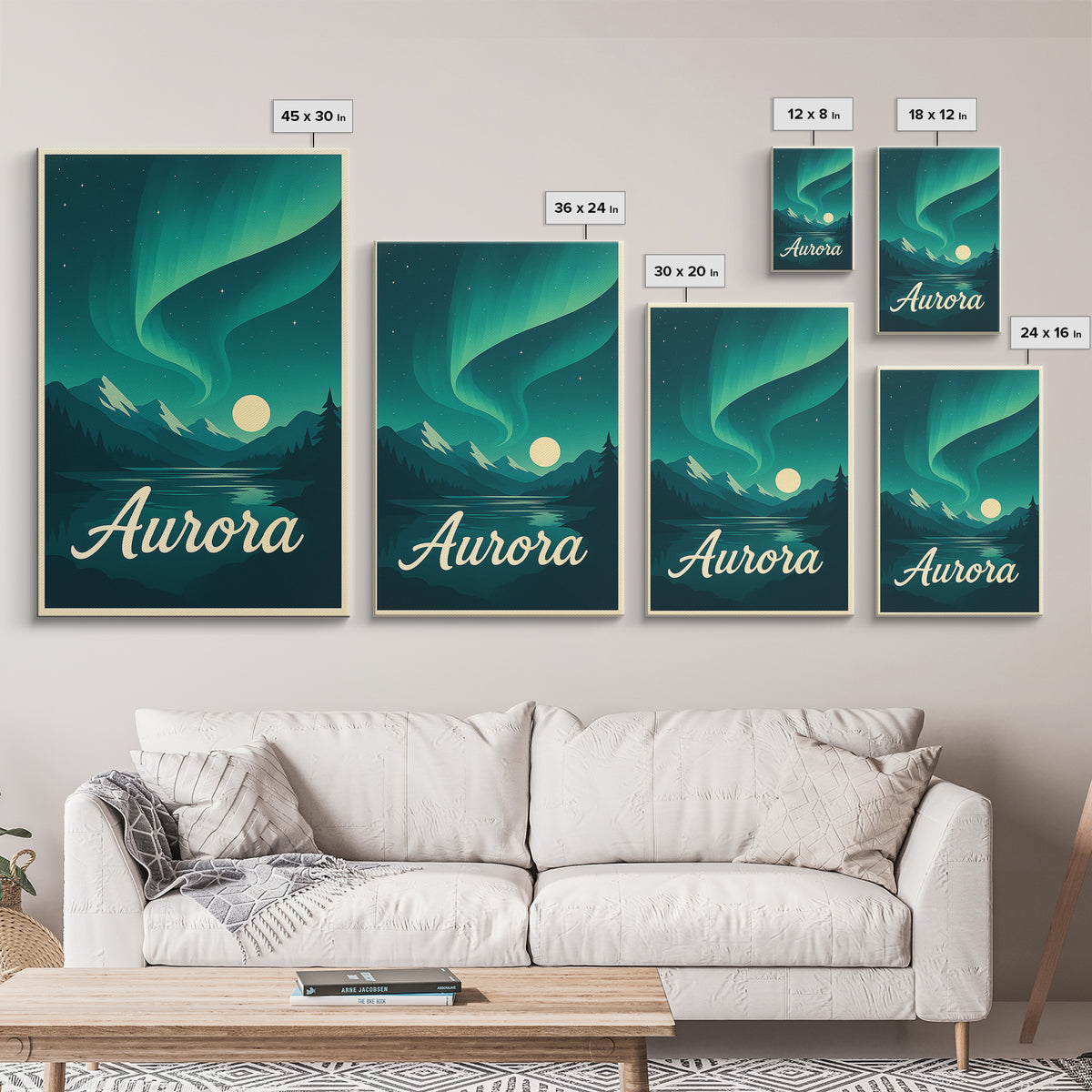 Aurora Colorado Travel Poster, Canvas Print, Retro Sunset Skyline Art, Aurora Poster Print, Eclectic Wall Decor, Fine Art Print, Wall Art