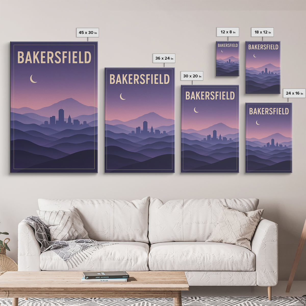 Bakersfield California Travel Poster, Canvas Print, Mid Century City Wall Art, Bakersfield City Art, Art Print, Travel Art Print