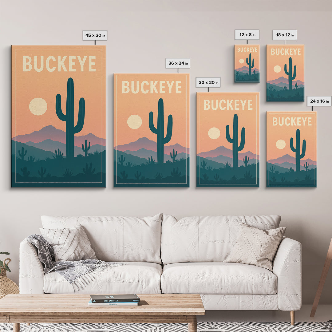 Buckeye Travel Poster, Canvas Print, Classic Travel Poster Art, Buckeye City Art, Gift For Travelers, Vintage City Poster, Poster Print