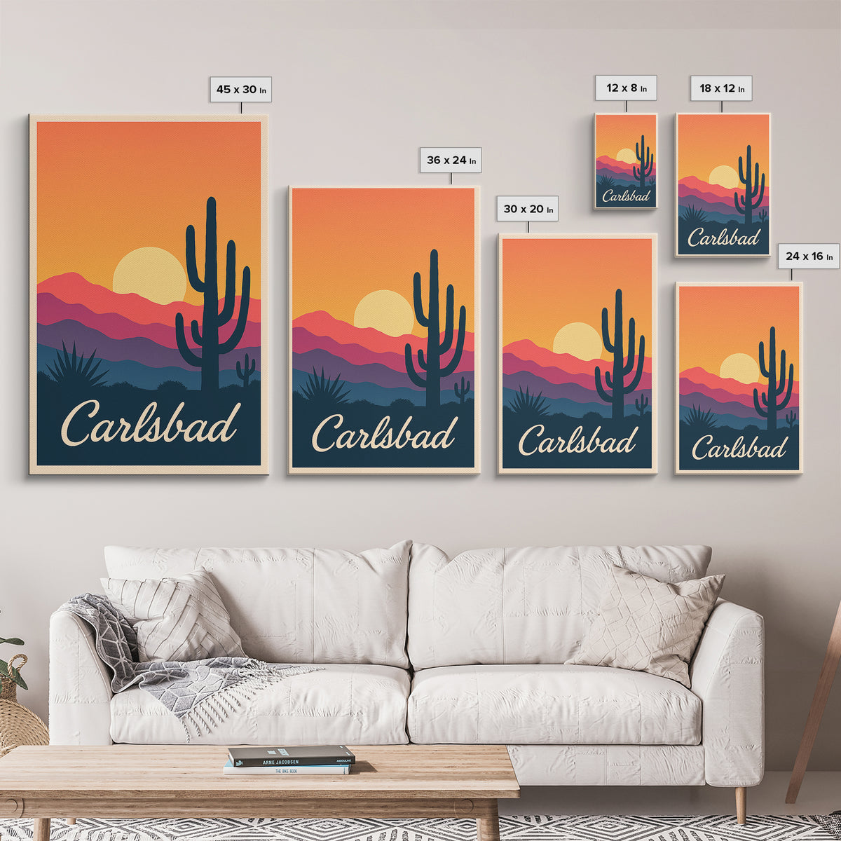 Carlsbad California Travel Poster, Canvas Print, Vintage Poster Art, Carlsbad Wall Art, Vintage Travel Art, Vintage City Poster, Poster Art