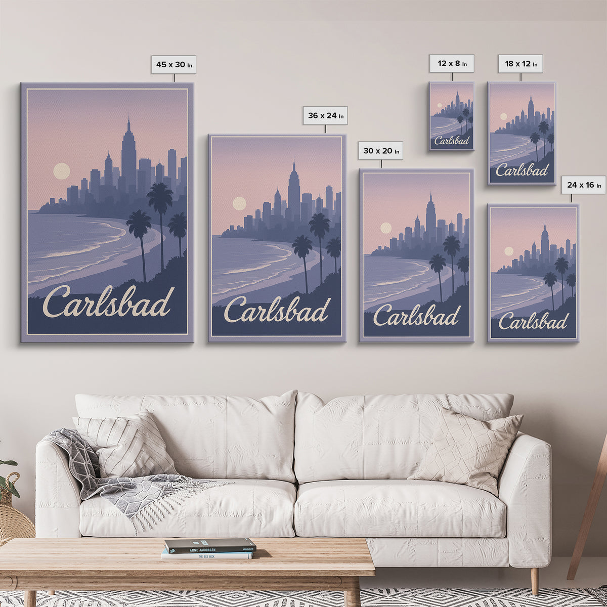 Carlsbad Travel Poster, Framed Canvas Print, Vintage Travel Poster Art, Carlsbad Art Print, Travel Art Print, Travel Poster Set