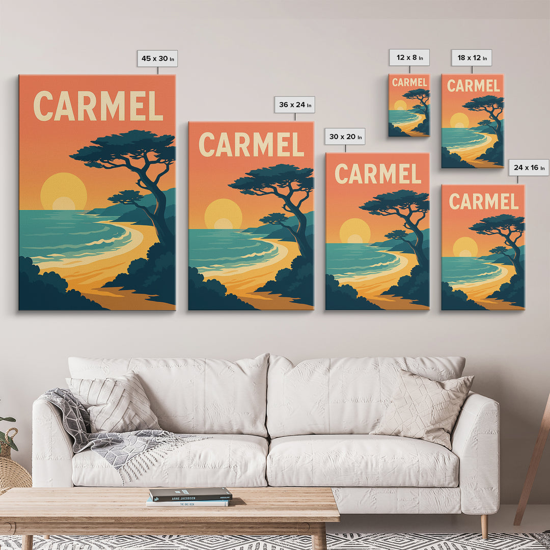 Carmel Indiana Travel Poster, Canvas Print, Classic Travel Poster Art, Carmel Art Print, Vintage City Art, Wall Art, Gift For Travelers
