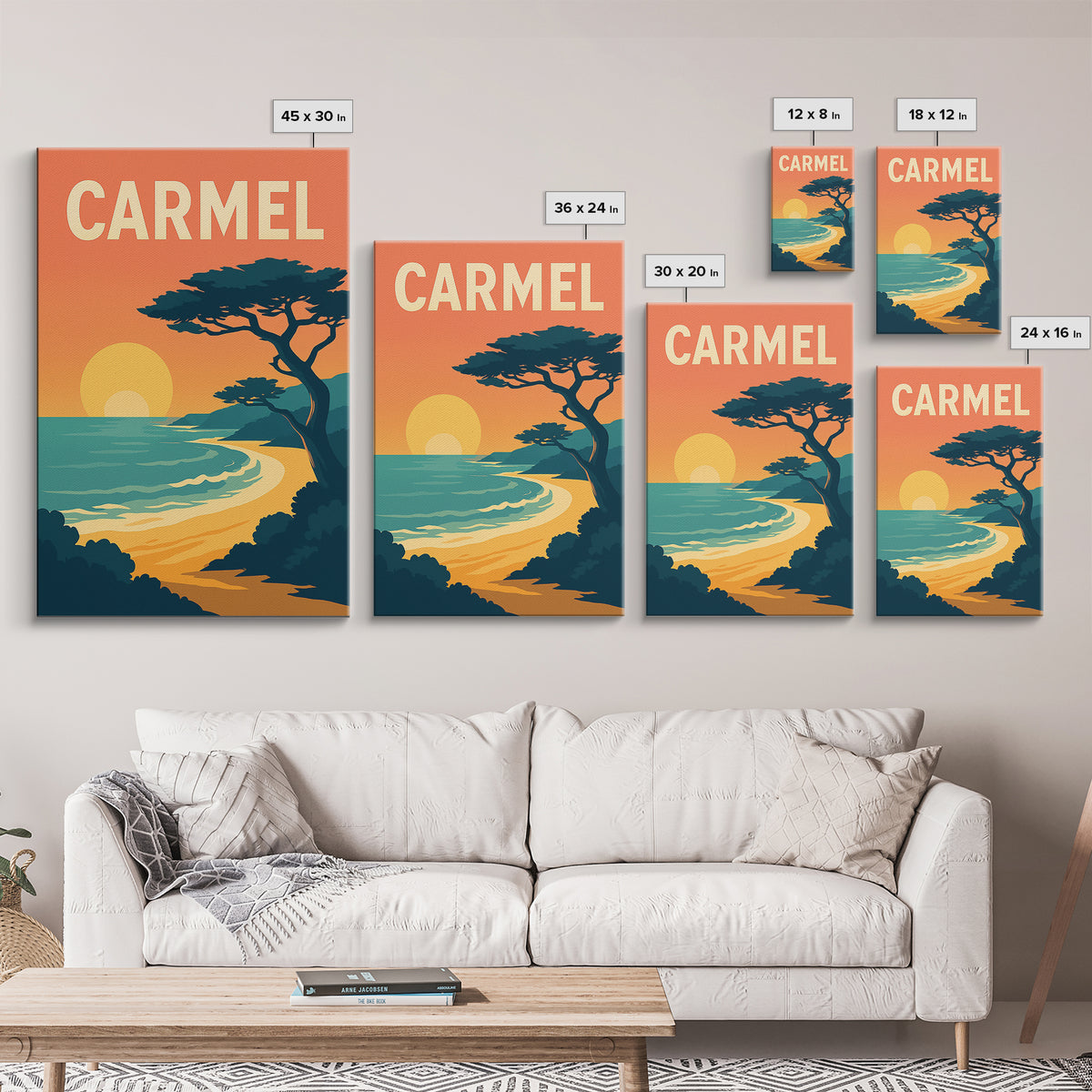 Carmel Indiana Travel Poster, Canvas Print, Classic Travel Poster Art, Carmel Art Print, Vintage City Art, Wall Art, Gift For Travelers