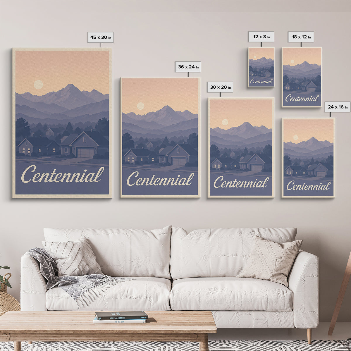 Centennial Travel Poster, Canvas Print, Classic Travel Poster Art, Centennial Poster Print, Home Office Decor, City Travel Prints