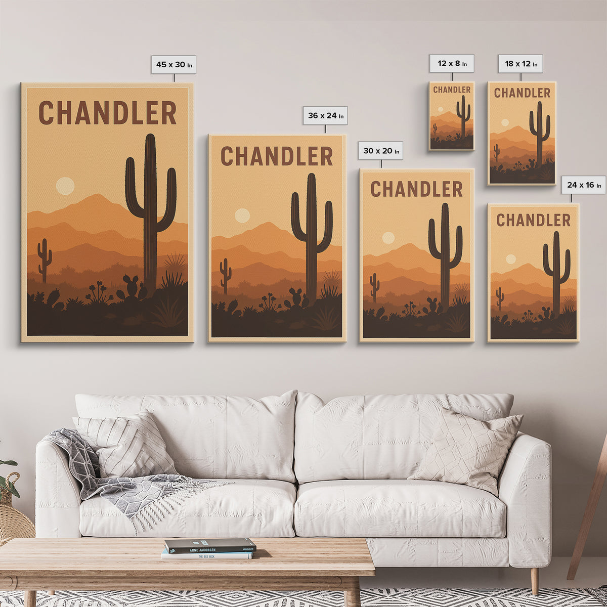 Chandler Travel Poster, Framed Canvas Print, Classic Travel Poster Art, Chandler City Art, Vintage City Art, Gift For Travelers