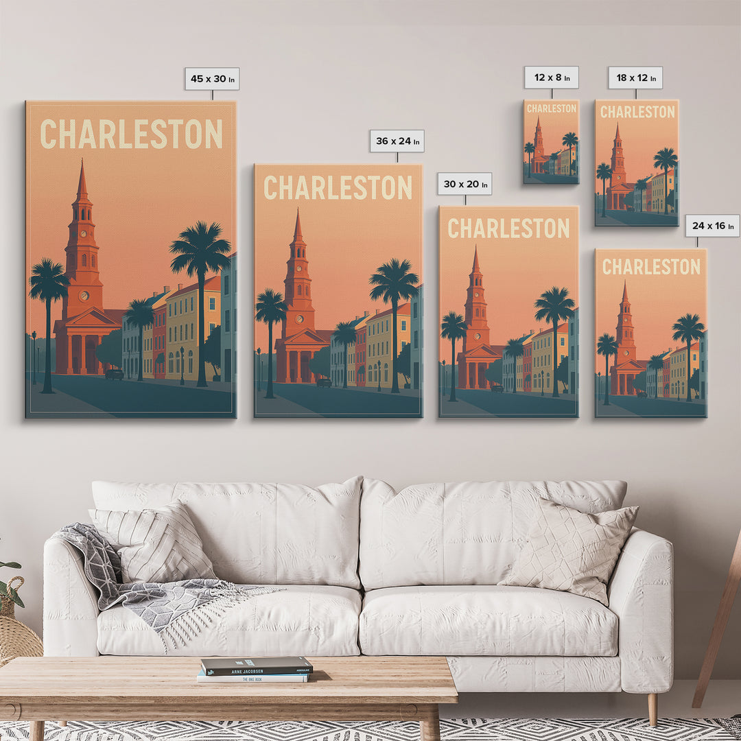 Charleston Travel Poster, Canvas Print, Classic Travel Poster Art, Charleston Art Print, City Art Print, Gift For Travelers, Art Print