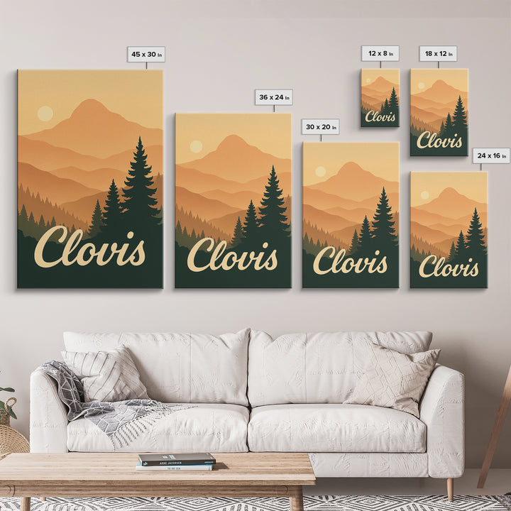 Clovis California Travel Poster, Canvas Print, Mid Century City Wall Art, Clovis Travel Art, Mid Century Wall Art, Travel Print, Home Decor