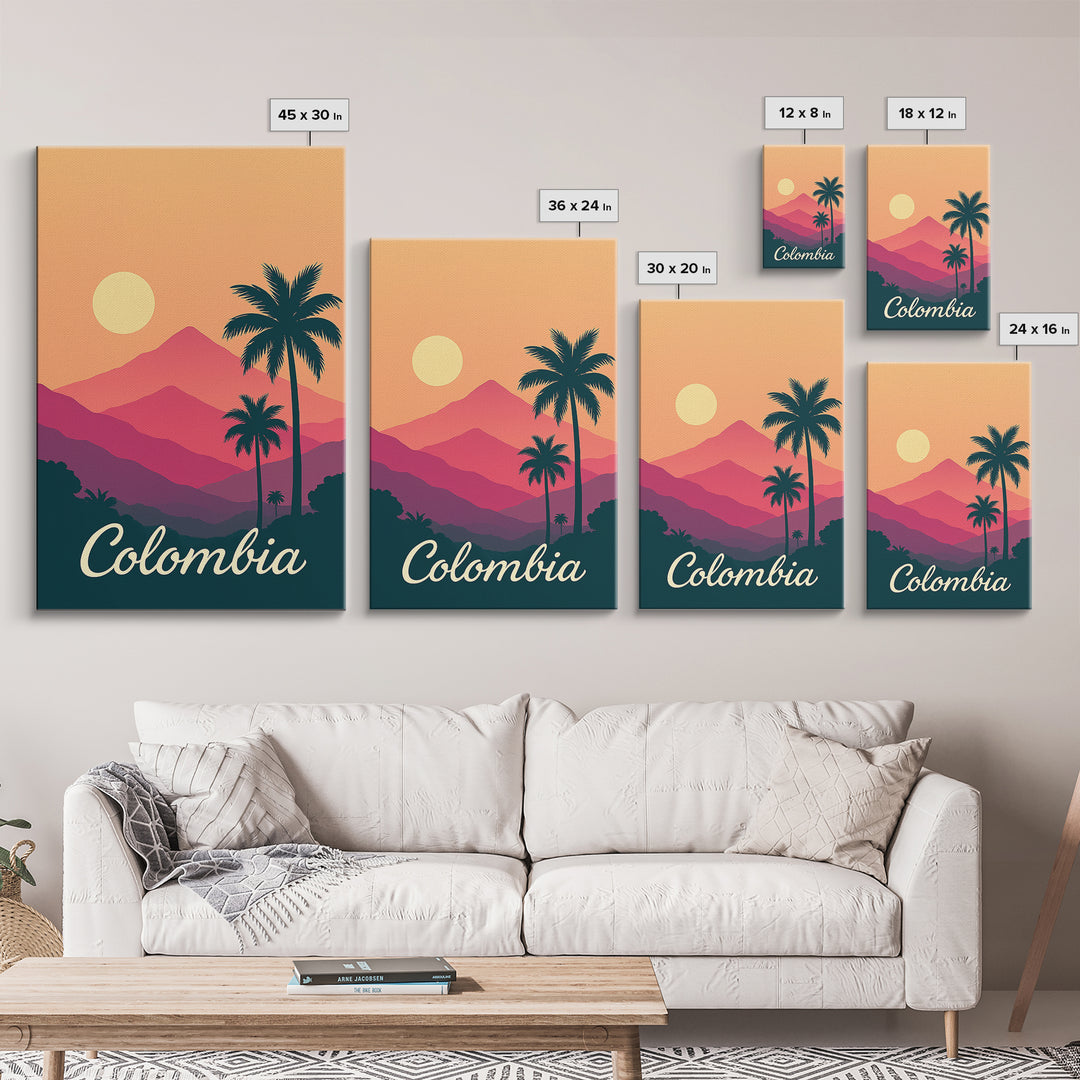 Columbia Travel Poster, Canvas Print, Mid Century City Wall Art, Columbia Travel Art, Vintage City Poster, Vintage Travel Art, Design 3