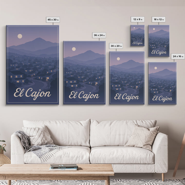 El Cajon Travel Poster, Canvas Print, Classic Travel Poster Art, El Cajon Wall Art, Gift For Travelers, Travel Wall Decor, Travel Art Print