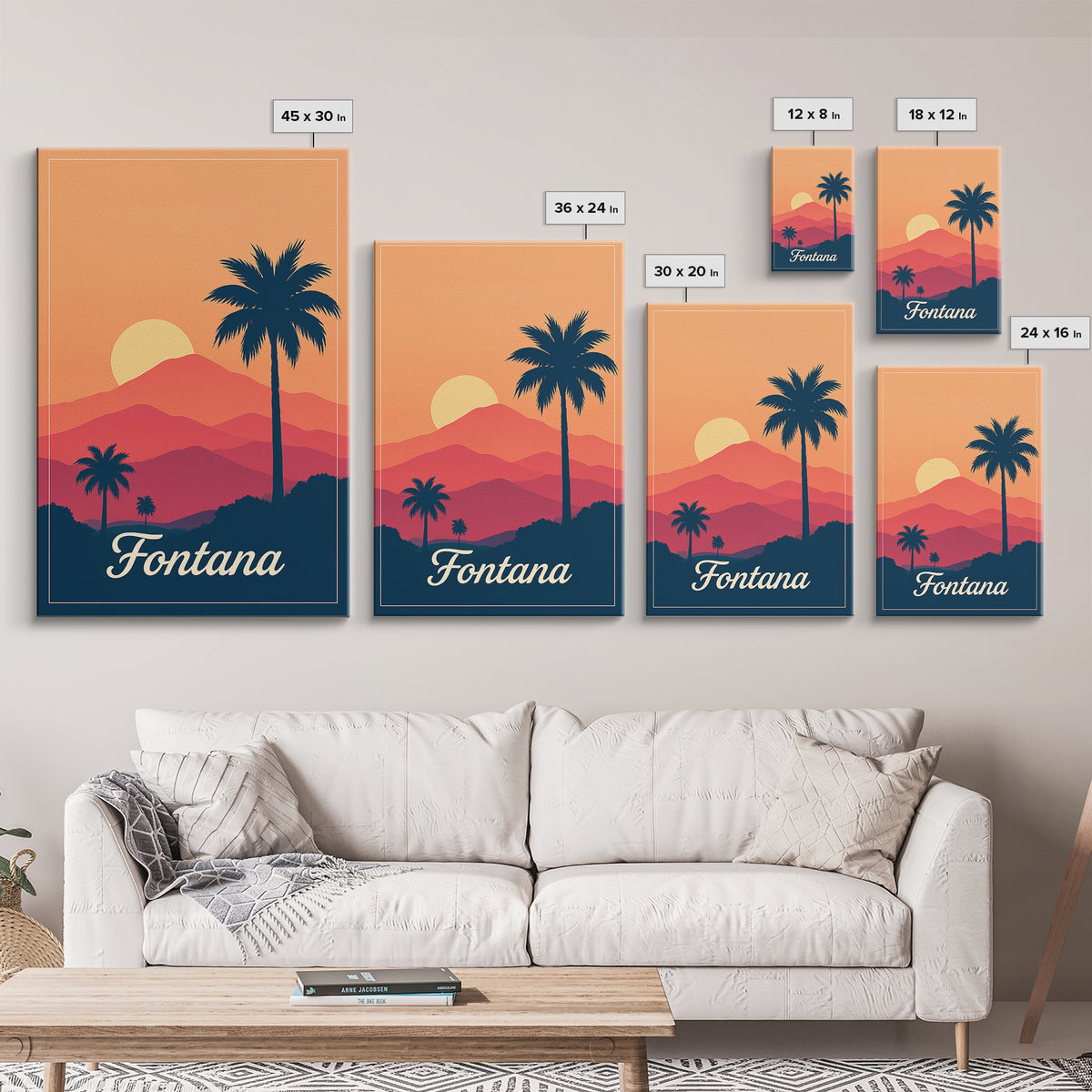 Fontana California Travel Poster, Canvas Print, Mid Century City Wall Art, Fontana City Art, Poster Art, Vintage City Art