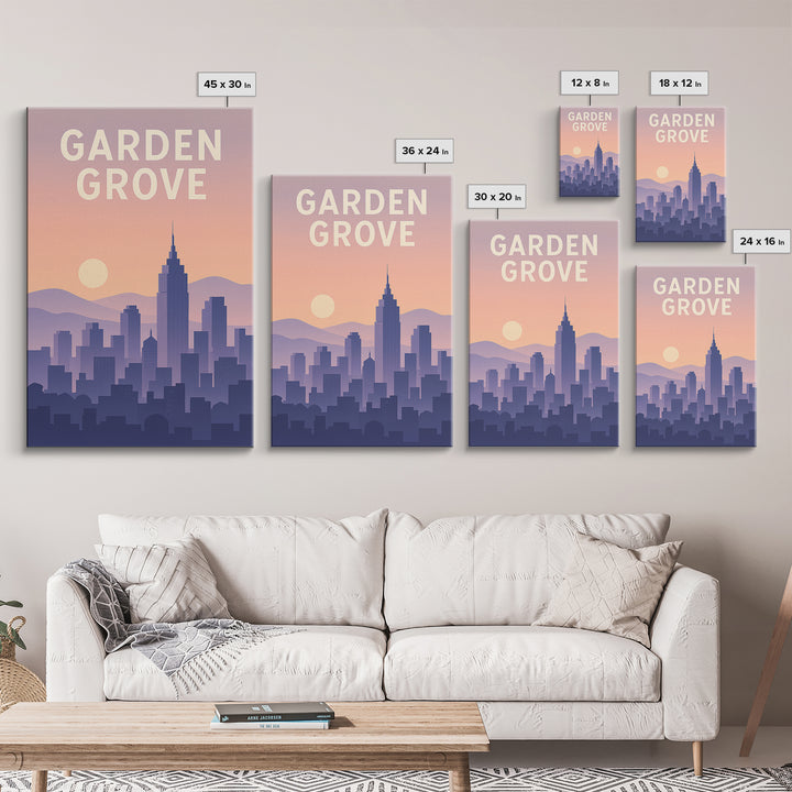 Garden Grove California Travel Poster, Canvas Print, Mid Century City Wall Art, Garden Grove Wall Art, Travel Poster Art, Travel Art Print