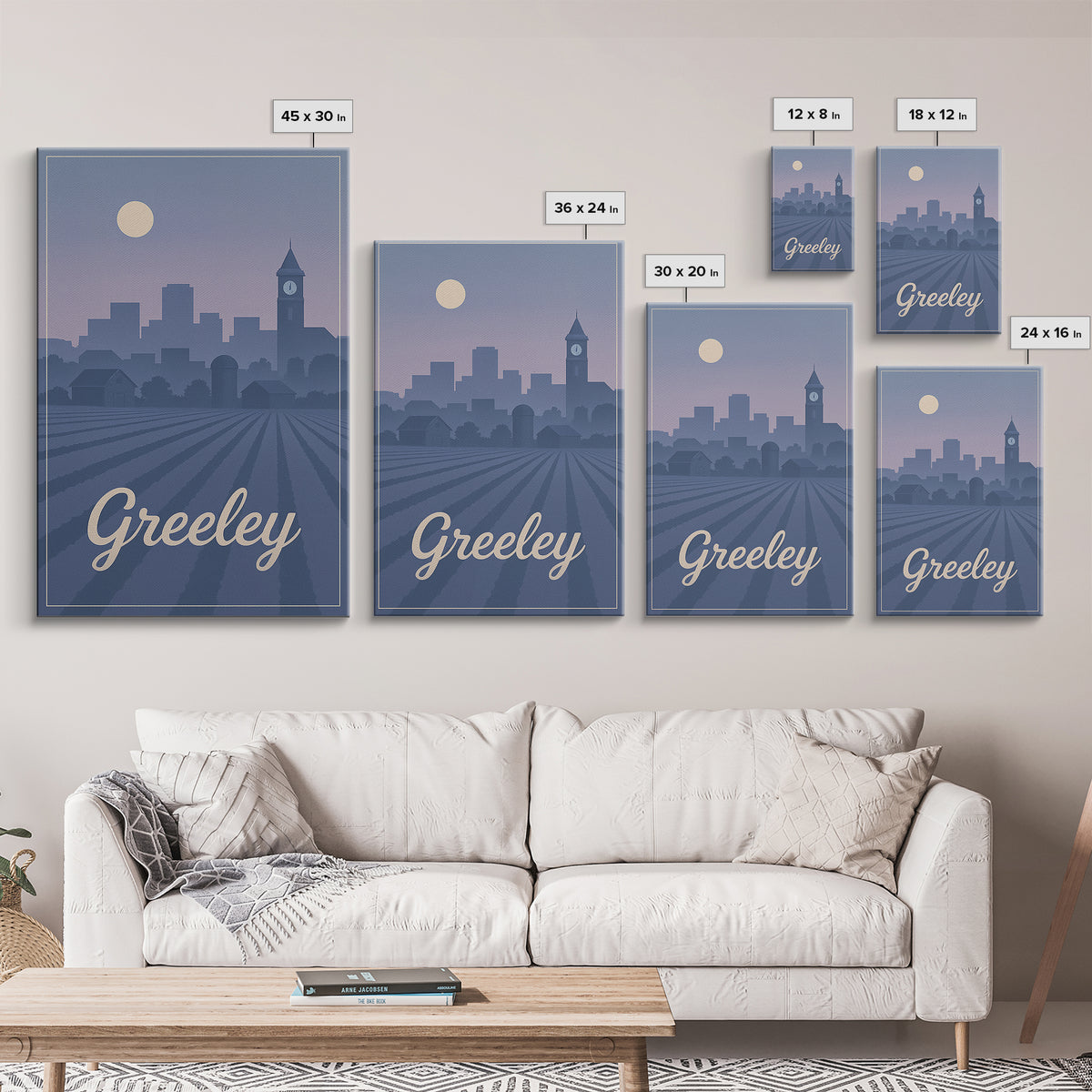 Greeley Travel Poster, Framed Canvas Print, Classic Travel Poster Art, Greeley Art Print, Retro Travel Print, Vintage City Art