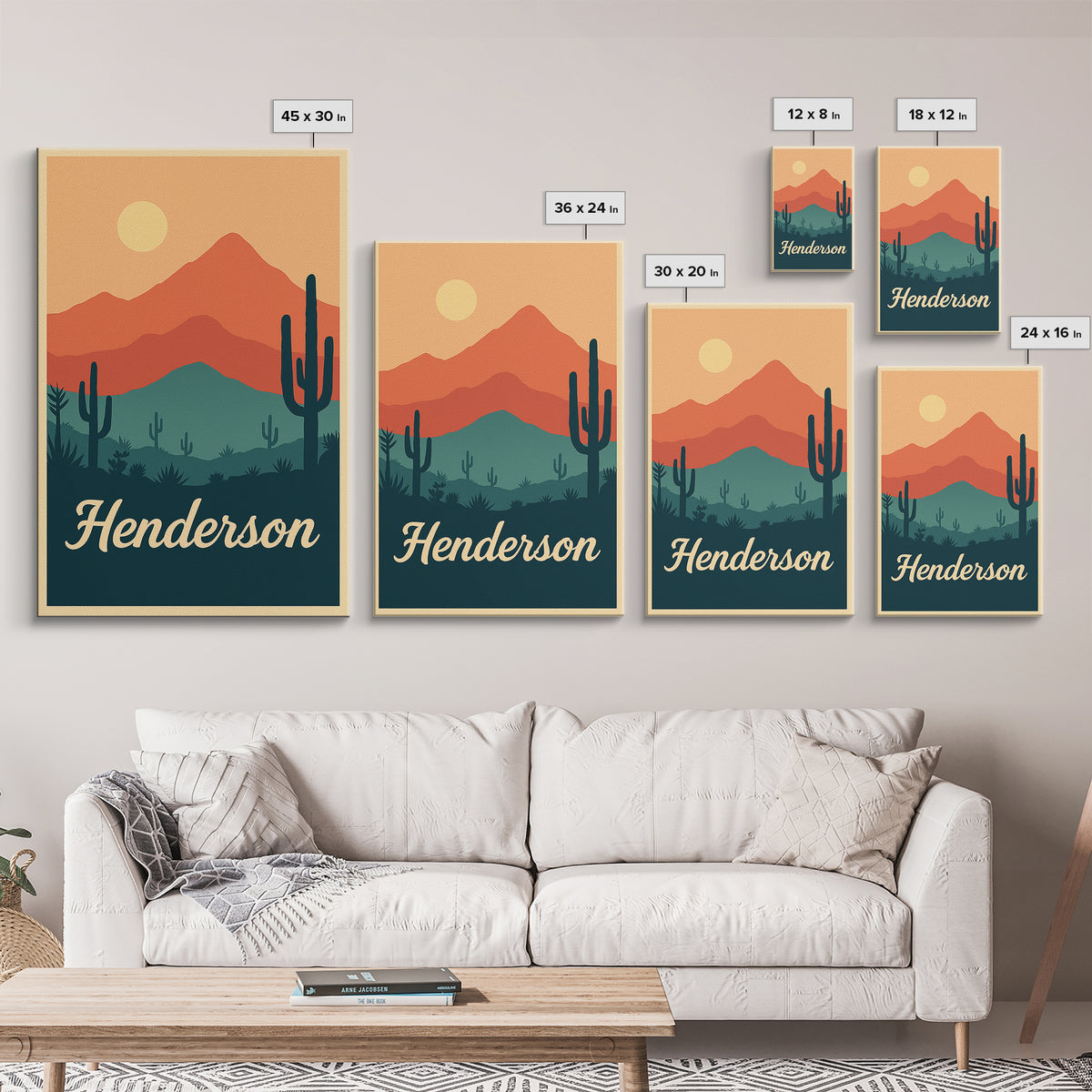 Henderson Nevada Travel Poster, Canvas Print, Classic Travel Poster Art, Henderson Art Print, City Travel Prints, Living Room Wall Art