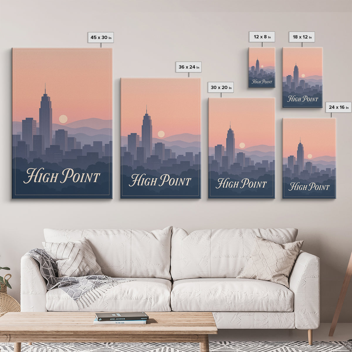 High Point Travel Poster, Canvas Print, Vintage Travel Poster Art, High Point City Art, Retro Travel Print, City Travel Prints