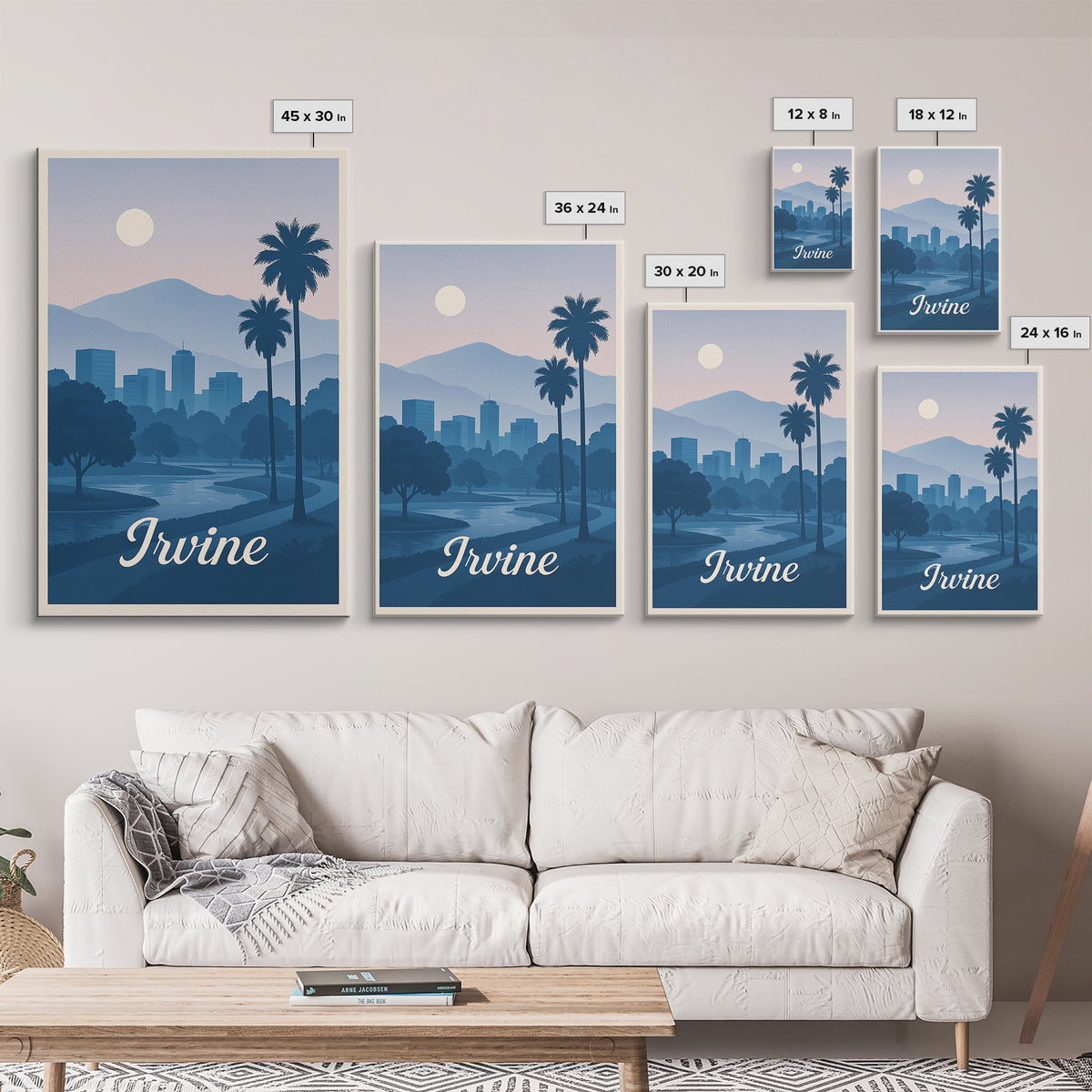 Irvine Travel Poster, Canvas Print, Mid Century City Wall Art, Irvine Travel Art, Vintage City Poster, Mid Century Wall Art, Travel Print