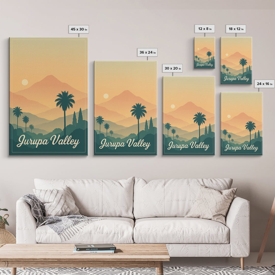Jurupa Valley California Travel Poster, Canvas Print, Mid Century City Wall Art, Jurupa Valley Poster Print, Wall Decor, Travel Posters