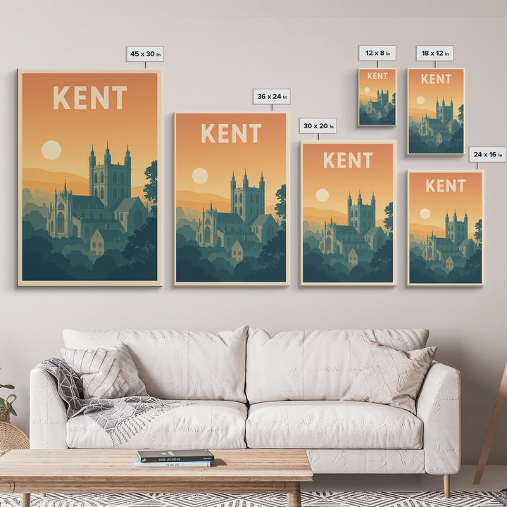 Kent Travel Poster, Canvas Print, Classic Travel Poster Art, Kent Travel Art, Travel Poster Set, Retro Travel Print, Travel Wall Art