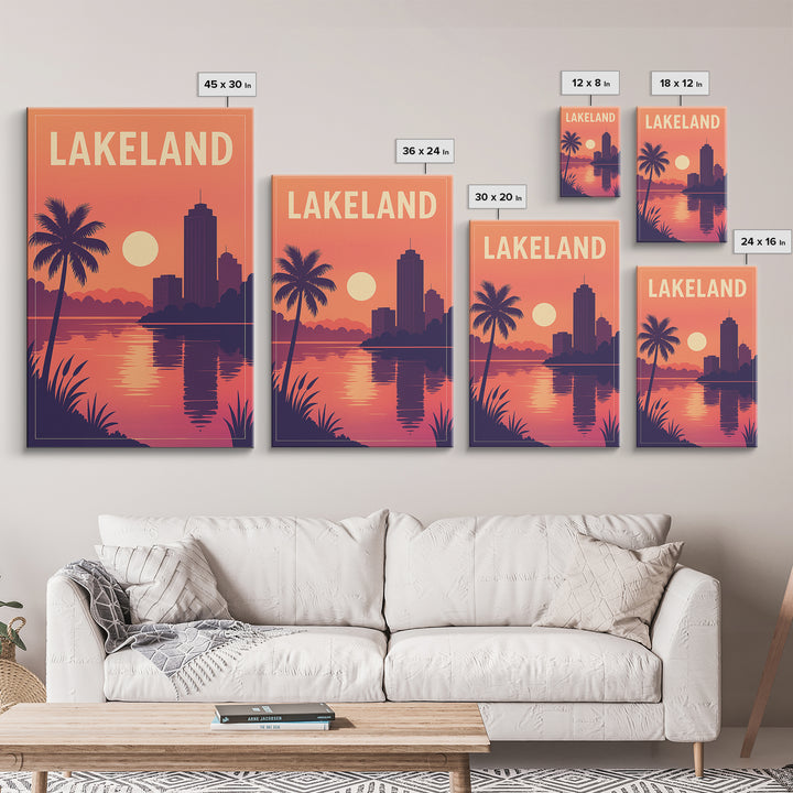 Lakeland Travel Poster, Canvas Print, Vintage Travel Poster Art, Lakeland Poster Print, City Art Print, City Travel Prints, Travel Gift