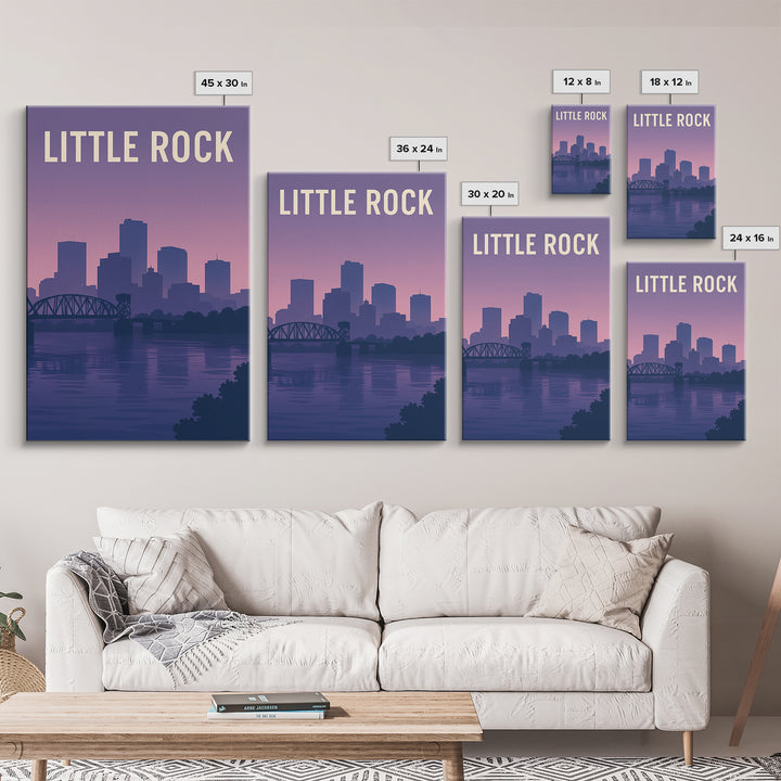 Little Rock Travel Poster, Canvas Print, Vintage Travel Poster Art, Little Rock Poster Print, City Travel Prints, Travel Poster Art