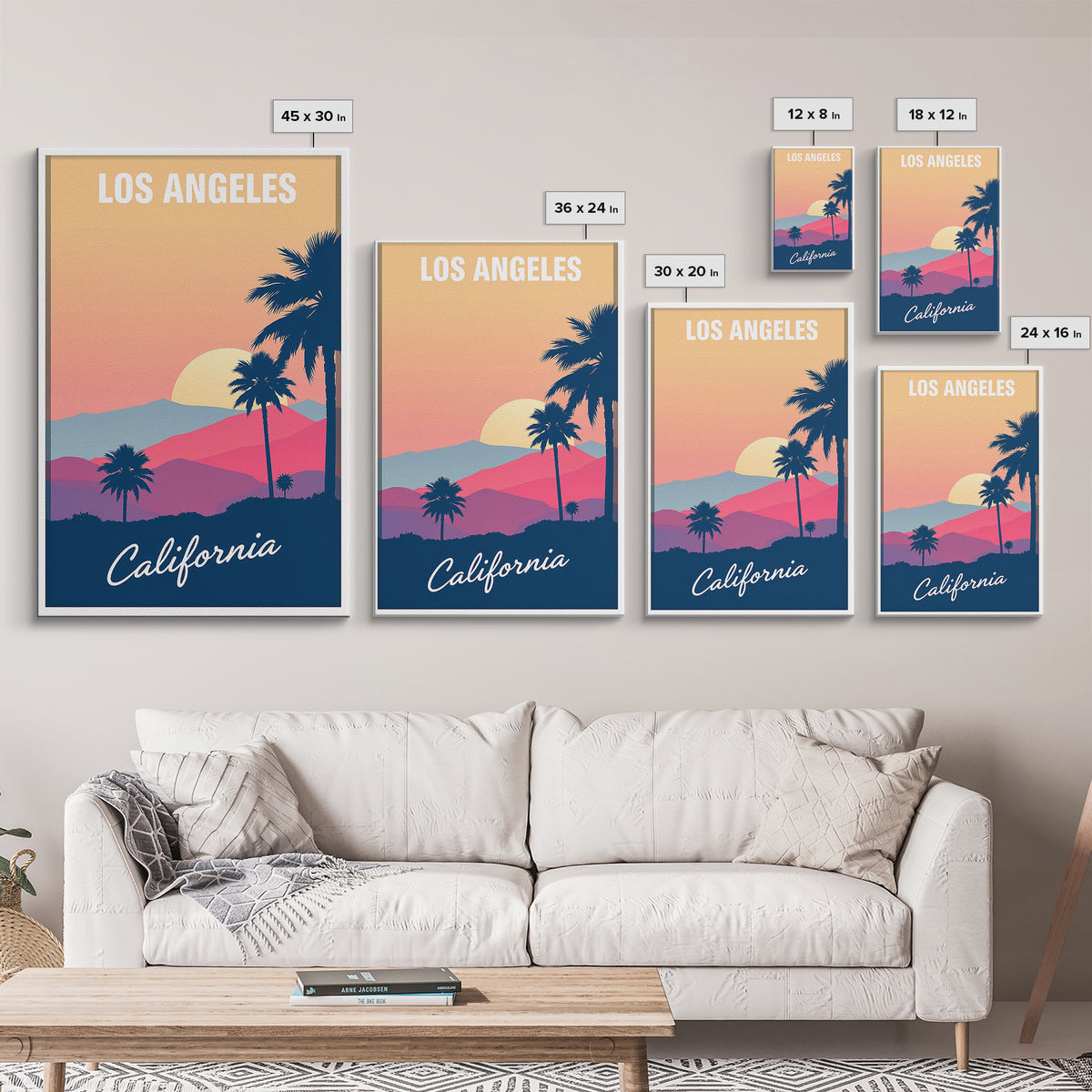 Los Angeles California Travel Poster, Canvas Print, Mid Century City Wall Art, Los Angeles Travel Art, Art Print, Vintage City Art, Wall Art