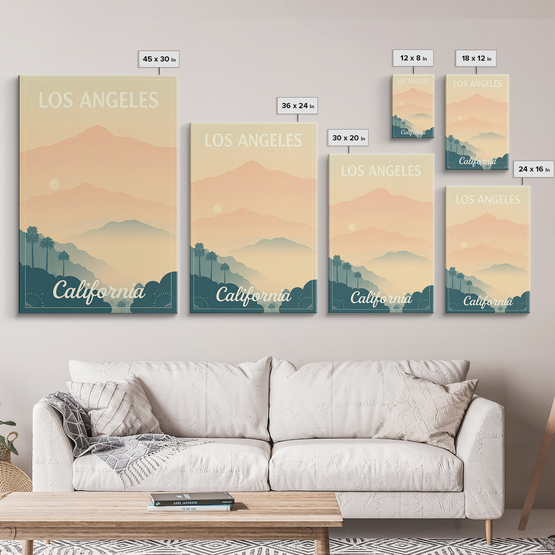 Los Angeles Travel Poster, Canvas Print, Classic Travel Poster Art, Los Angeles Travel Art, Modern Wall Decor, Gift For Travelers