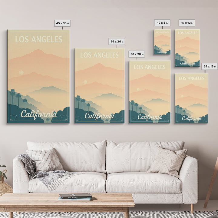 Los Angeles Travel Poster, Canvas Print, Classic Travel Poster Art, Los Angeles Travel Art, Modern Wall Decor, Gift For Travelers