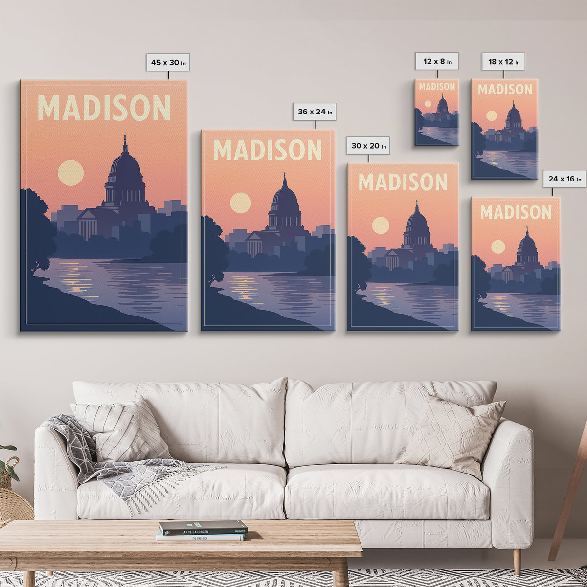 Madison Travel Poster, Canvas Print, Classic Travel Poster Art, Madison Art Print, City Art Print, Travel Art Print, Home Office Decor
