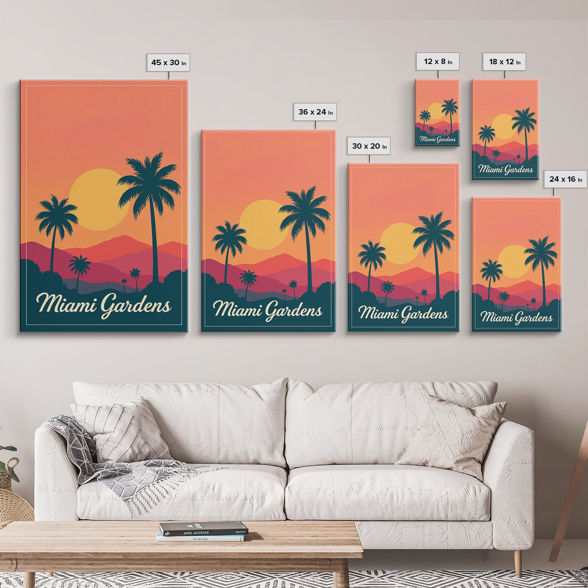 Miami Gardens Florida Travel Poster, Canvas Print, Vintage Travel Poster Art, Miami Gardens Poster Print, Gift For Travelers, City Art Print