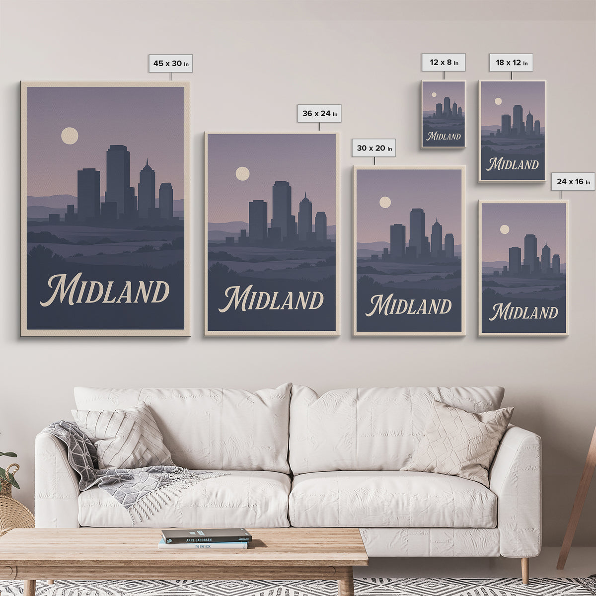 Midland Travel Poster, Canvas Print, Vintage Travel Poster Art, Midland Wall Art, Retro Travel Print, Travel Poster Art, Vintage City Art