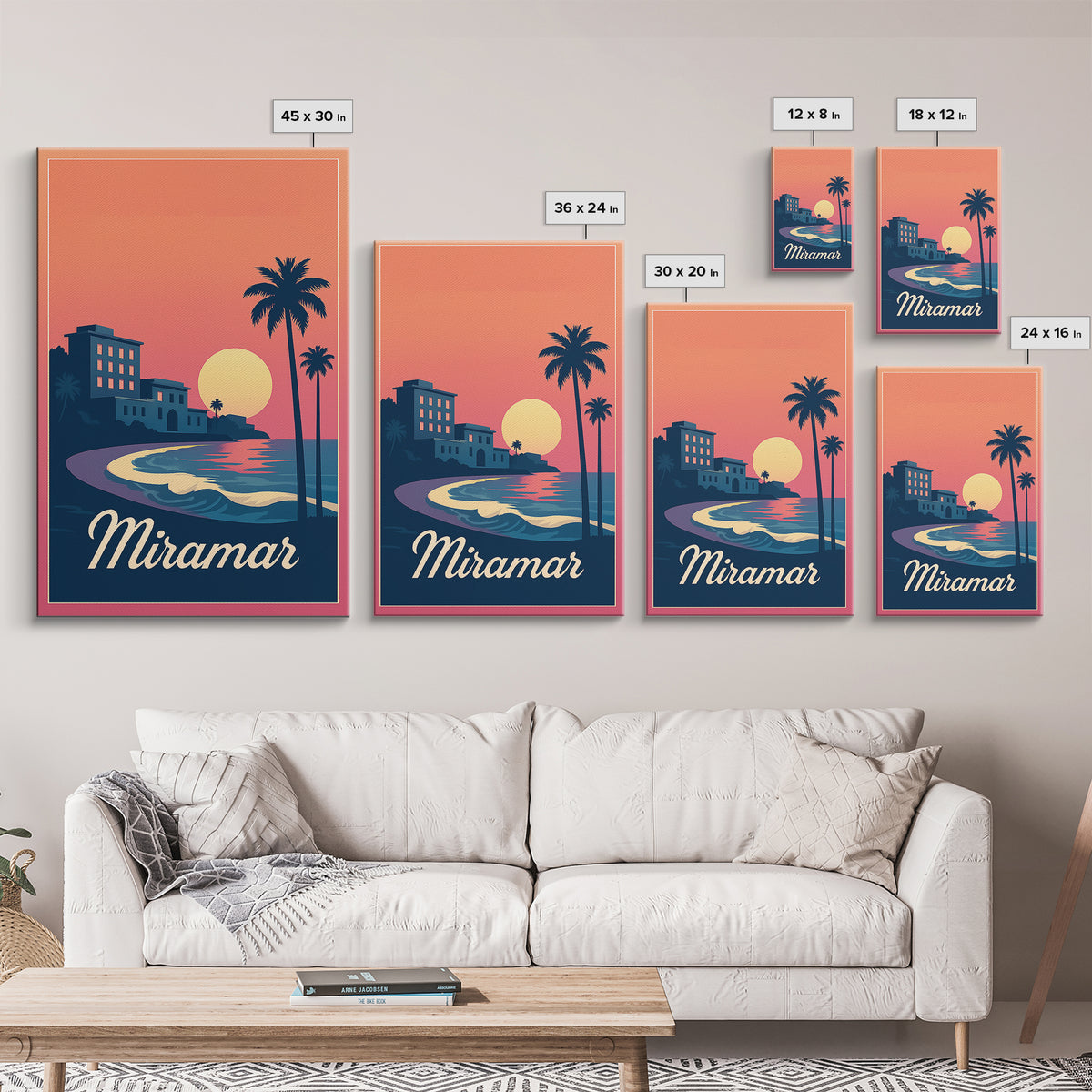 Miramar Florida Travel Poster, Canvas Print, Mid Century City Wall Art, Miramar City Art, Poster Art, Vintage City Poster, Travel Wall Art
