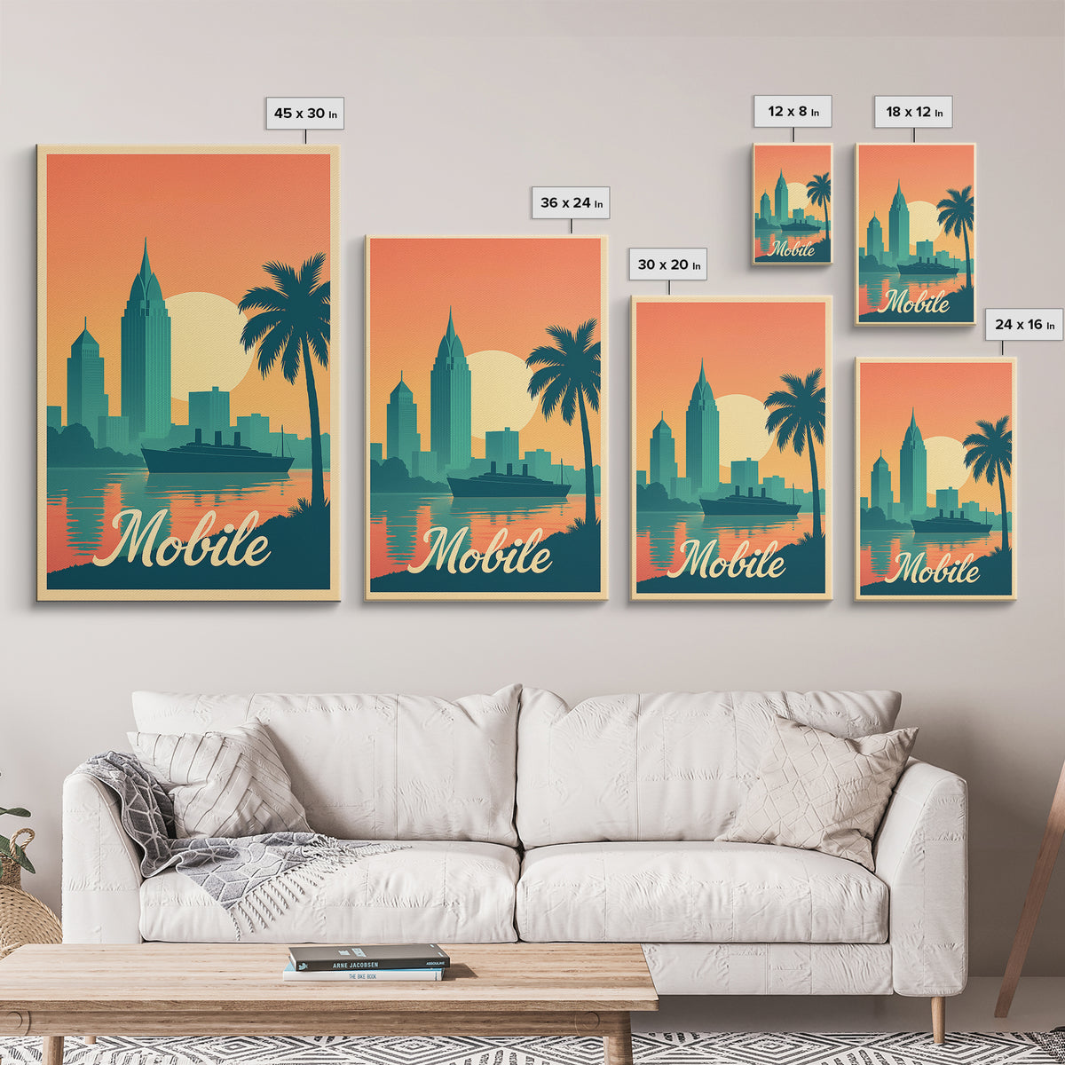 Mobile Alabama Travel Poster, Framed Canvas Print, Classic Travel Poster Art, Mobile Poster Print, Gift For Travelers, Travel Wall Decor