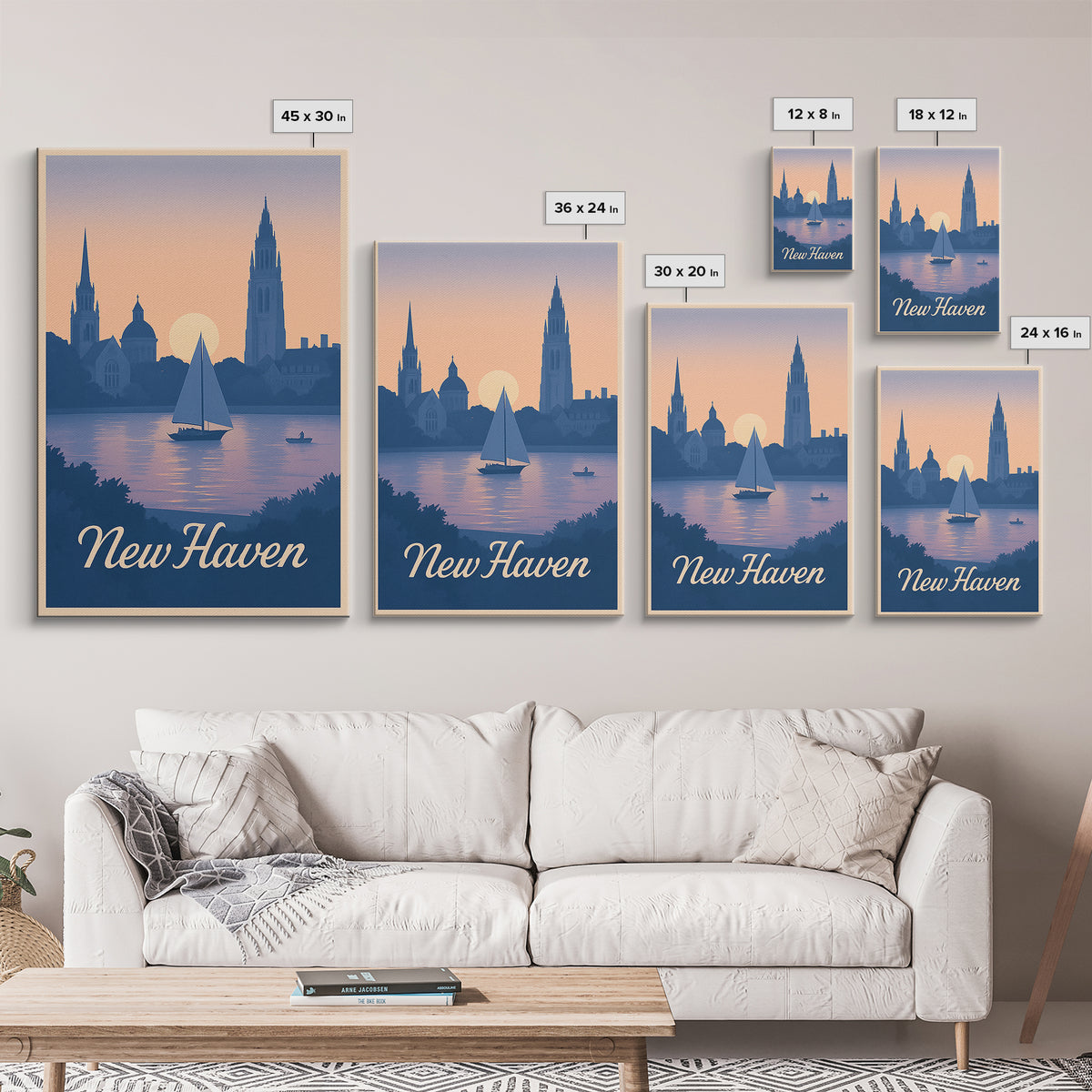 New Haven Travel Poster, Framed Canvas Print, Classic Travel Poster Art, New Haven City Art, Gift For Travelers, Vintage Travel Print
