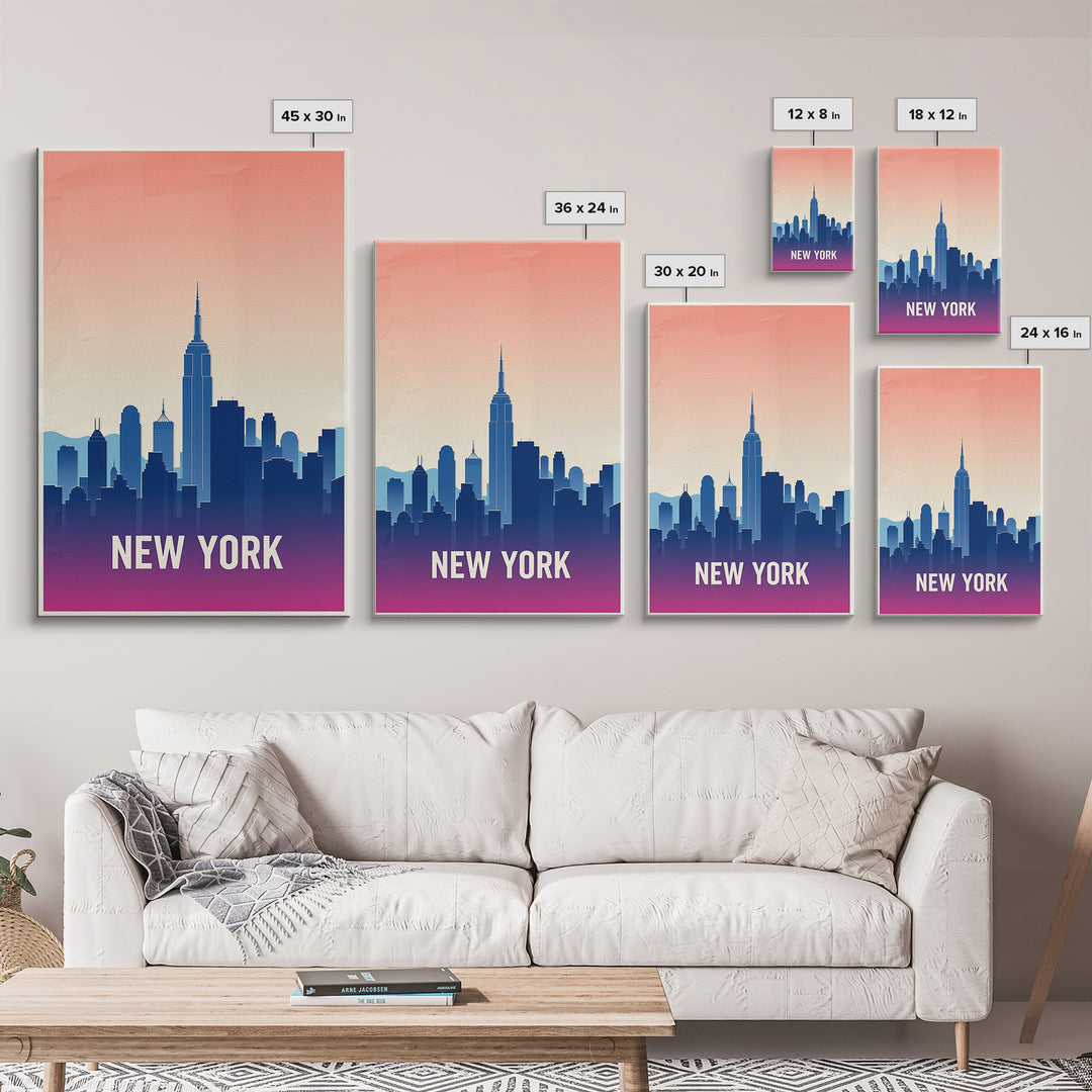 New York Travel Poster, Canvas Print, Classic Travel Poster Art, New York Wall Art, City Art Print, Travel Poster Art, Retro Travel Print