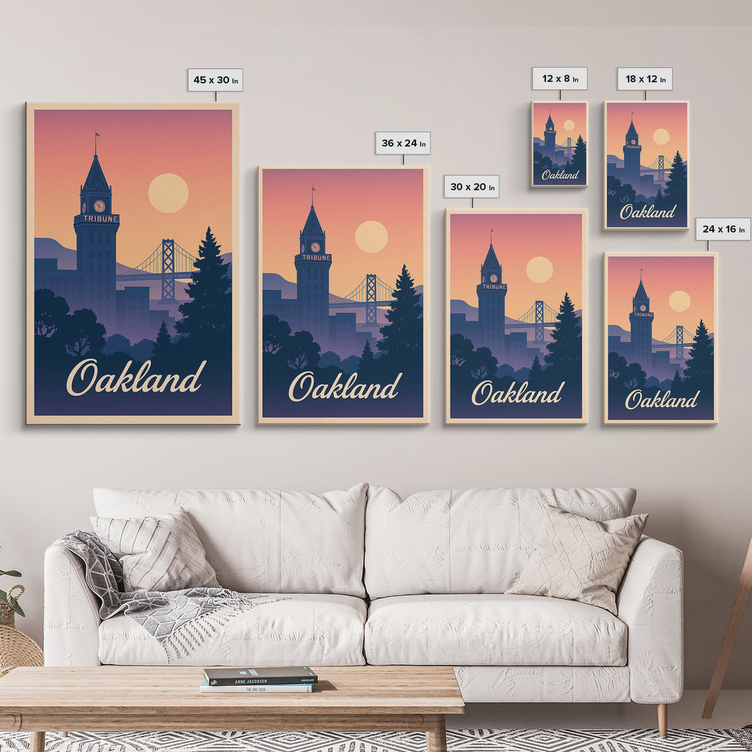 Oakland Travel Poster, Canvas Print, Classic Travel Poster Art, Oakland Poster Print, Travel Poster Set, Retro Travel Print, Retro Poster