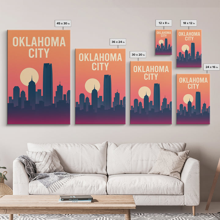 Oklahoma City Oklahoma Travel Poster, Canvas Print, Vintage Travel Poster Art, Oklahoma City Poster Print, Travel Poster Art, Landscape Art