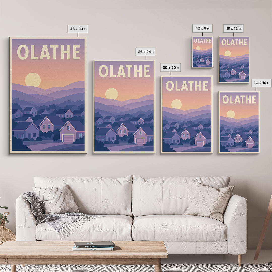 Olathe Kansas Travel Poster, Canvas Print, Vintage Poster Art, Olathe Art Print, Fine Art Print, City Travel Prints, Vintage Travel Art