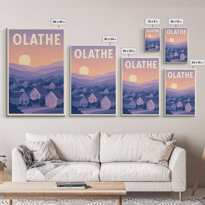 Olathe Kansas Travel Poster, Canvas Print, Vintage Poster Art, Olathe Art Print, Fine Art Print, City Travel Prints, Vintage Travel Art