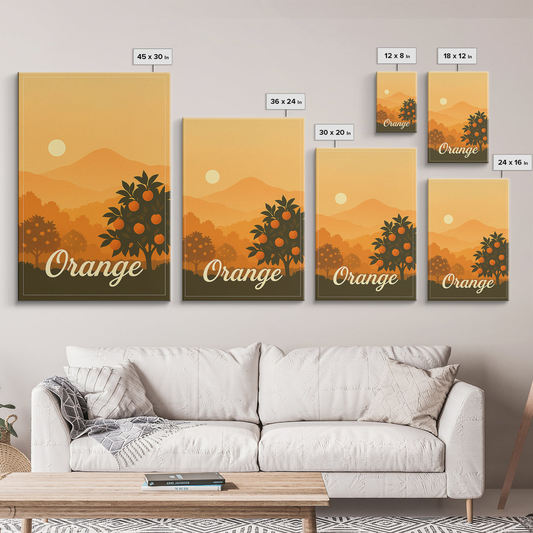 Orange California Travel Poster, Canvas Print, Mid Century City Wall Art, Orange City Art, Wall Art, Eclectic Wall Decor, Wall Art