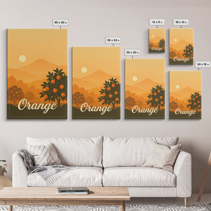 Orange California Travel Poster, Canvas Print, Mid Century City Wall Art, Orange City Art, Wall Art, Eclectic Wall Decor, Wall Art