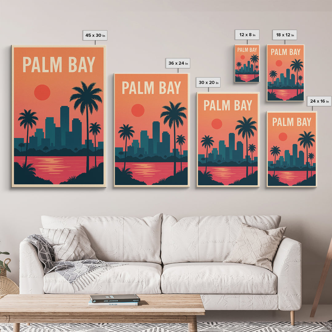 Palm Bay Travel Poster, Canvas Print, Classic Travel Poster Art, Palm Bay Wall Art, Gift For Travelers, Vintage Travel Print, Poster Art