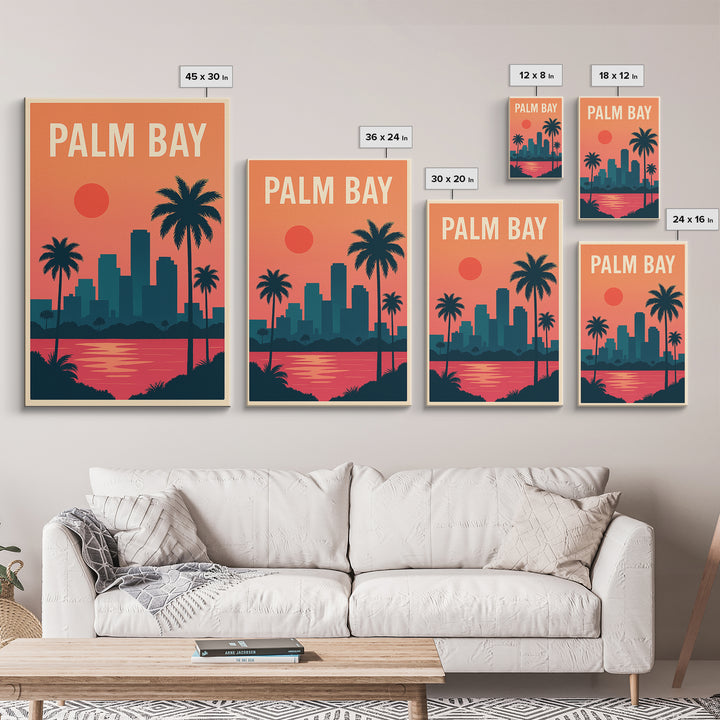 Palm Bay Travel Poster, Canvas Print, Classic Travel Poster Art, Palm Bay Wall Art, Gift For Travelers, Vintage Travel Print, Poster Art