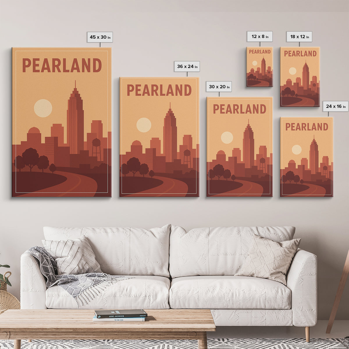 Pearland Travel Poster, Canvas Print, Mid Century City Wall Art, Pearland City Art, Vintage City Art, Retro Travel Print, Travel Art Print