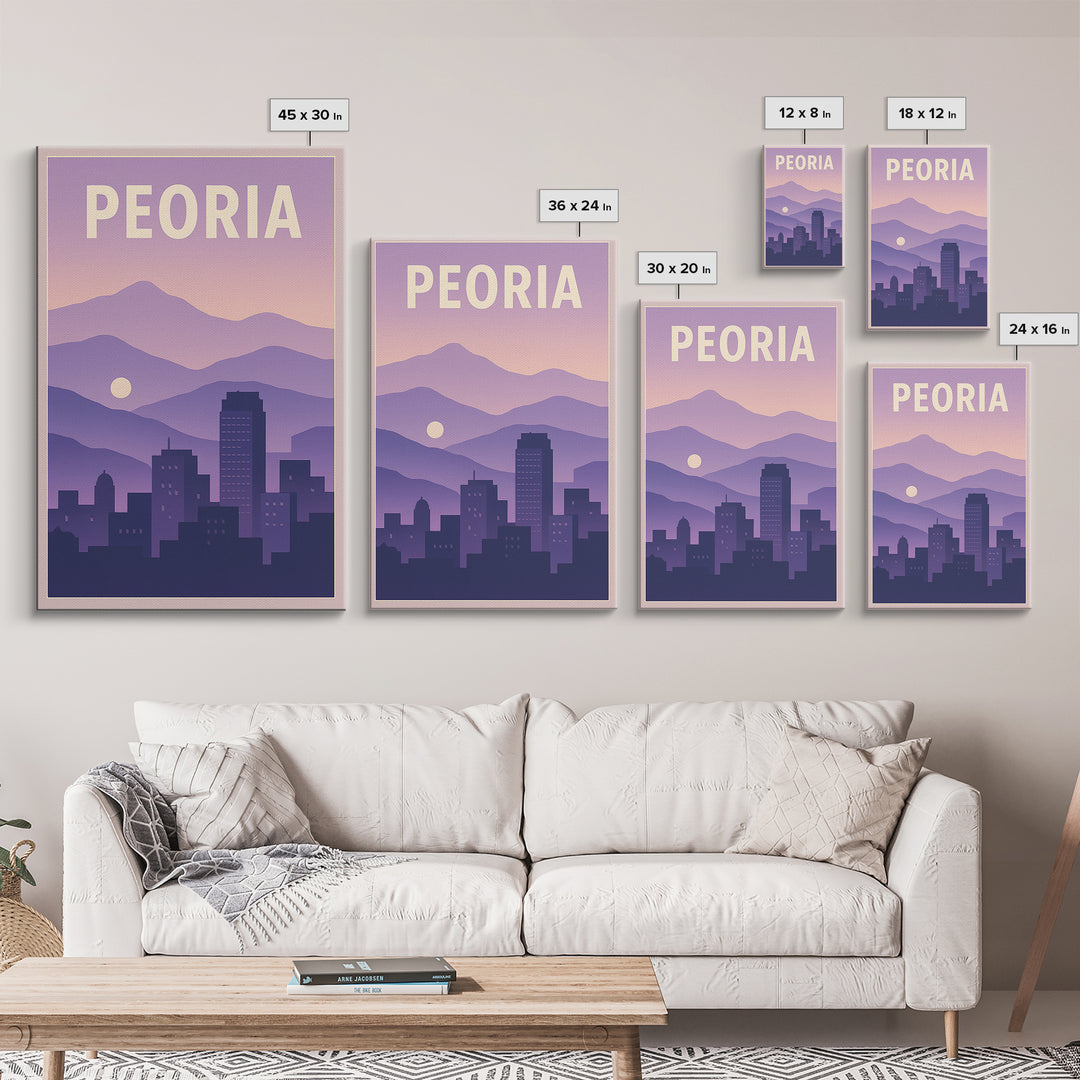 Peoria Arizona Travel Poster, Canvas Print, Vintage Travel Poster Art, Peoria Poster Print, Travel Art Print, Wall Art, Poster Art