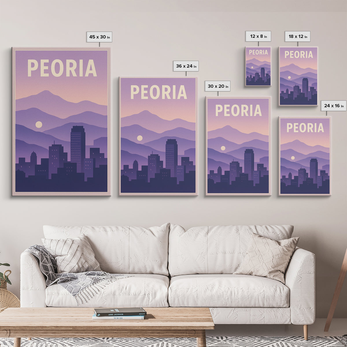Peoria Arizona Travel Poster, Canvas Print, Vintage Travel Poster Art, Peoria Poster Print, Travel Art Print, Wall Art, Poster Art